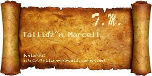 Tallián Marcell névjegykártya