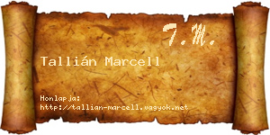 Tallián Marcell névjegykártya